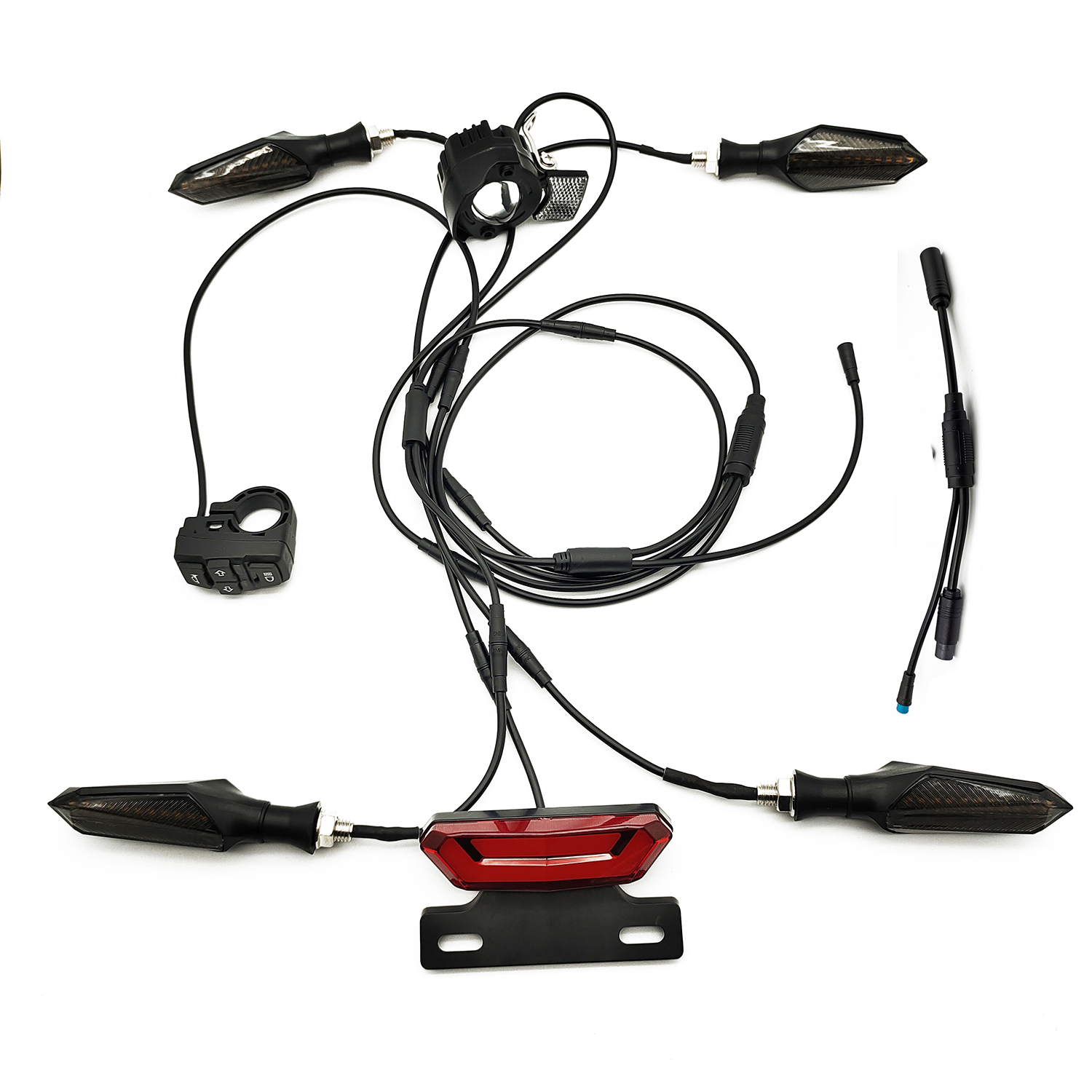 Bike Light Front Rear - Electric Bicycle Waterproof Cable Light Set