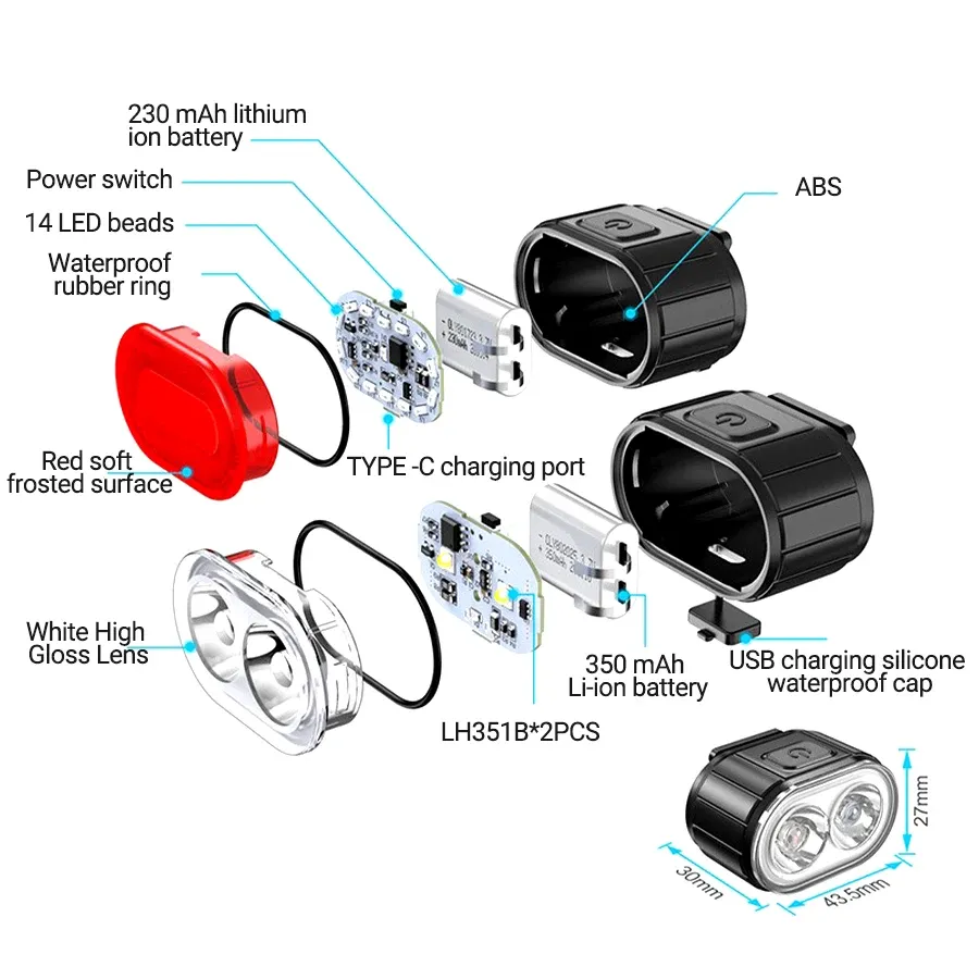 USB Rechargeable Bicycle Light - Bike Light Front Rear review and price