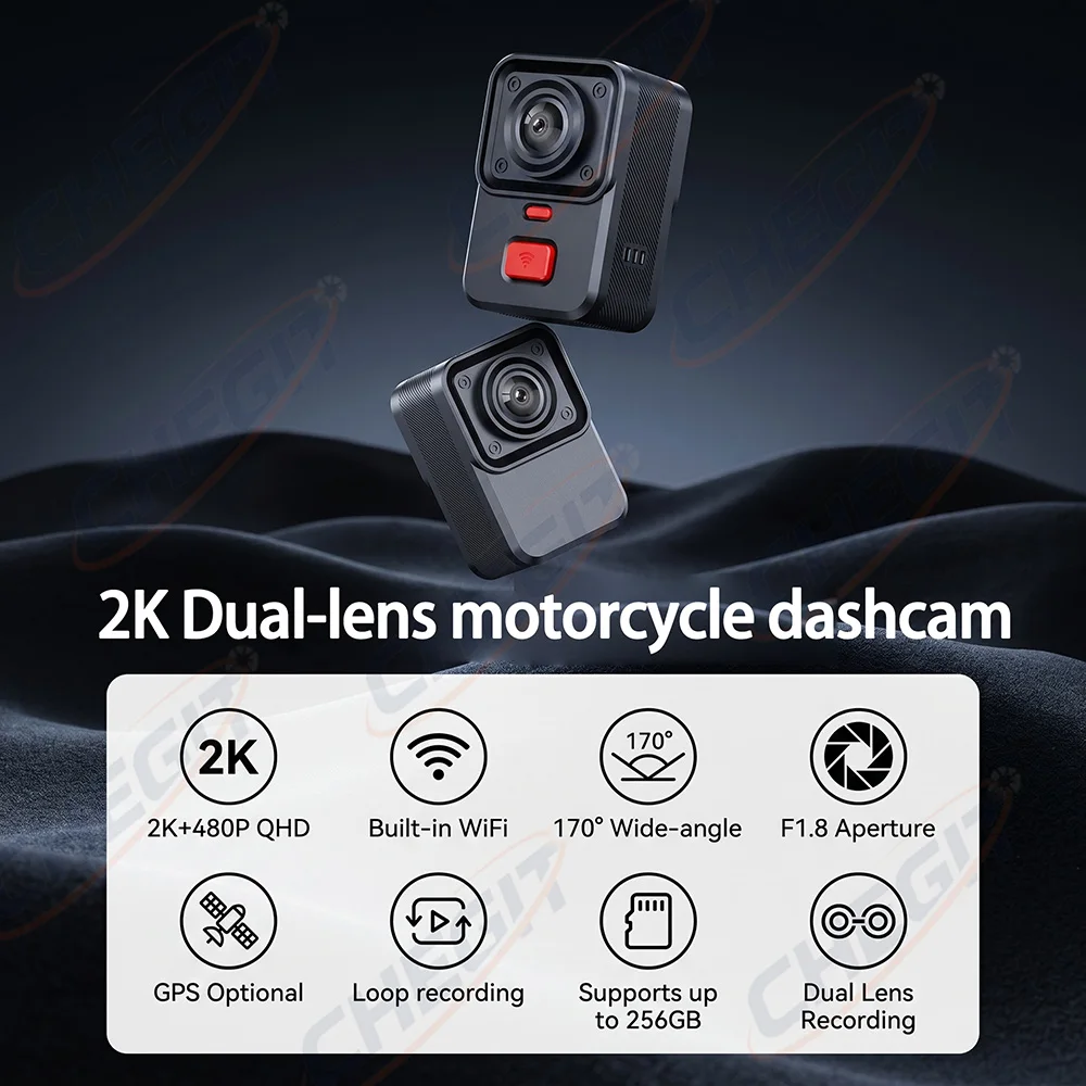 2 Camera Motorcycle DVR 2K HD  - Cycling Loop review and price