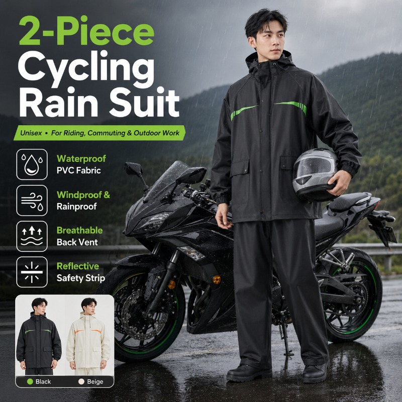 Unisex 2-Piece Waterproof Cycl - Cycling Commuter Rain Jacket review and price
